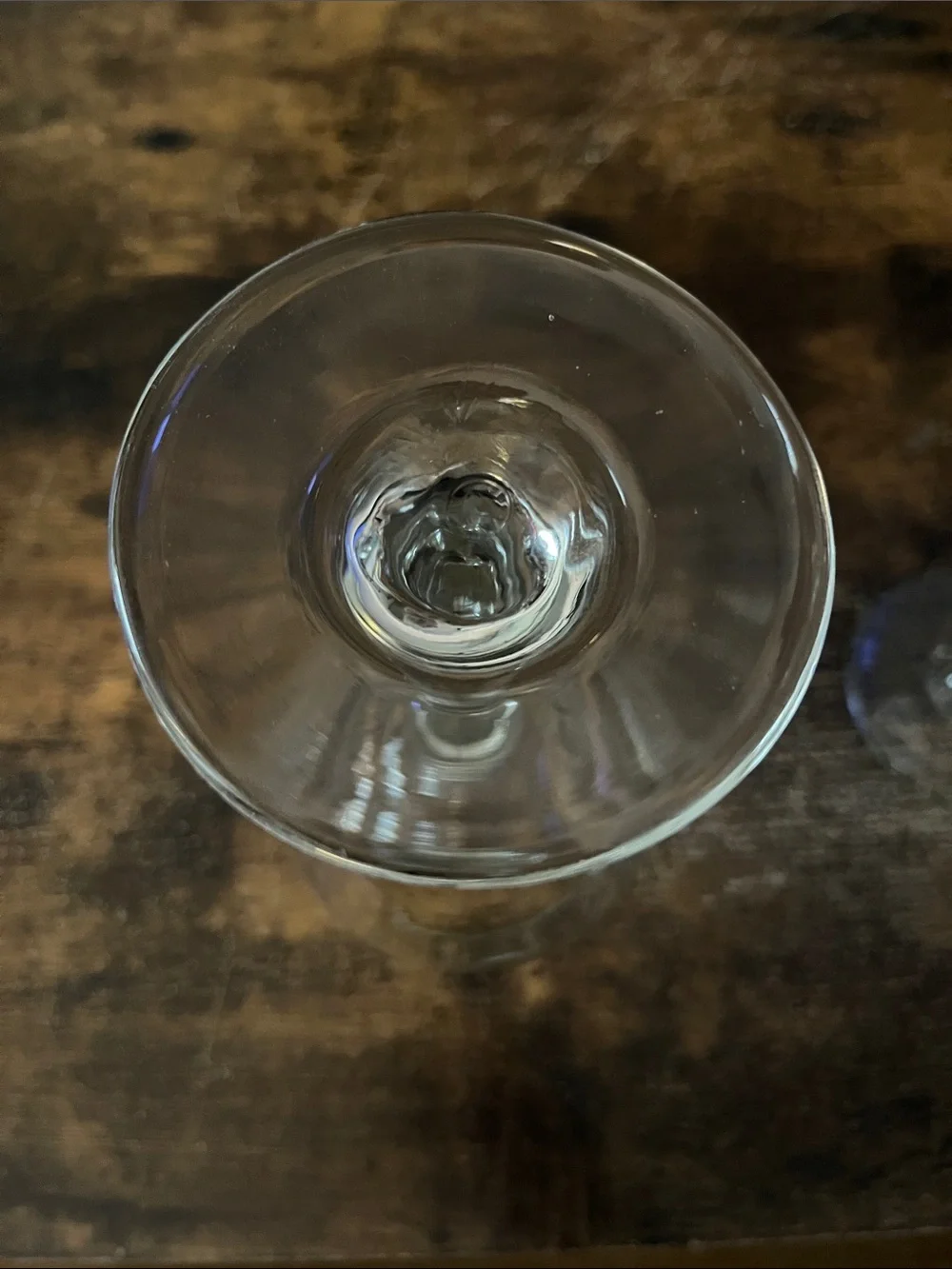 Vintage Clear Glass Balloon Wine Goblets - Pair